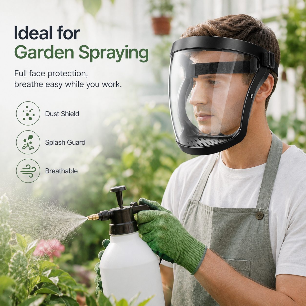Cycling To Work - Full Face Shield for Yard Work