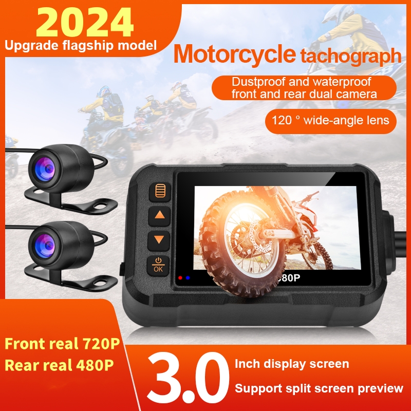 3 Inch Motorcycle Dashcam Wate - Cycling Loop recension och pris