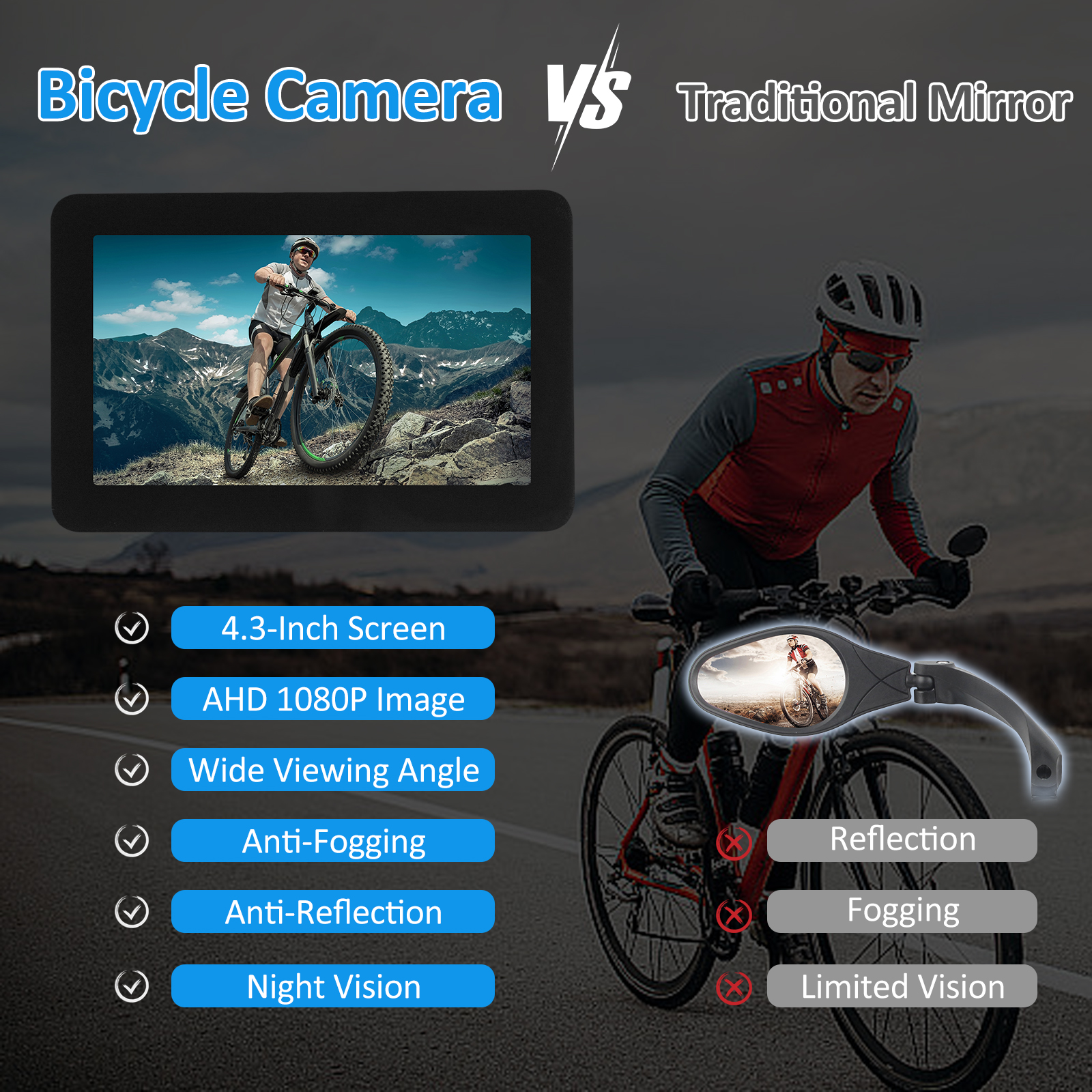 Handlebar Bike Mirror, 1080P R - Cycling Zones recension och pris