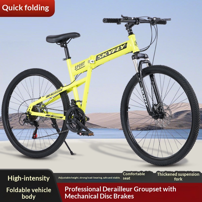 Folding Mountain Bike Portable - Cycling Commute Speed recension och pris