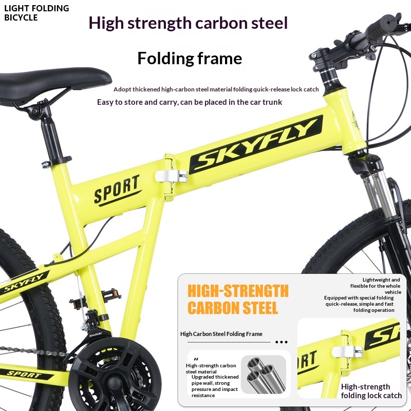 Folding Mountain Bike Portable - Cycling Commute Speed recension och pris