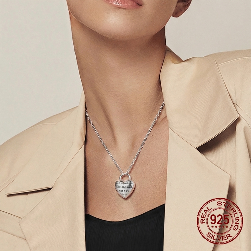 925 Sterling Silver Heart Padl - Chain Lock Combination recension och pris