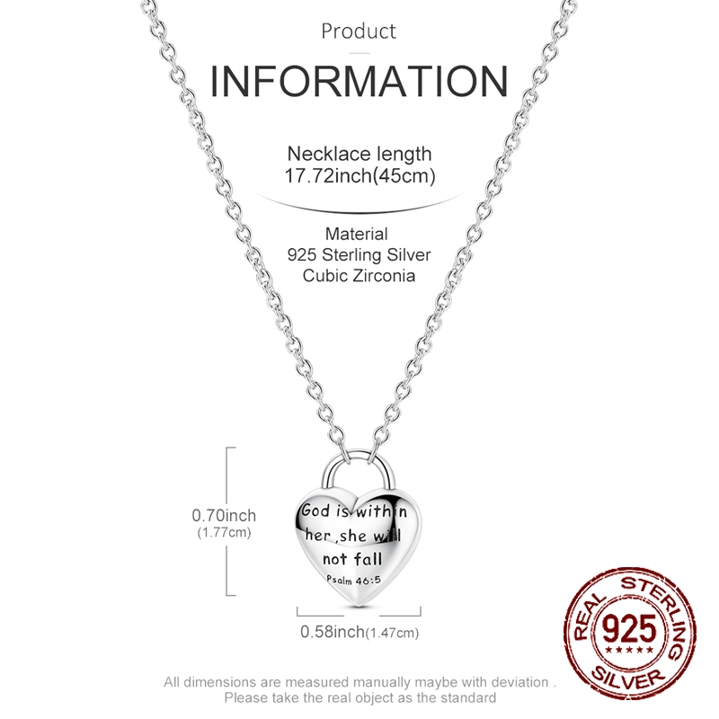 925 Sterling Silver Heart Padl - Chain Lock Combination recension och pris
