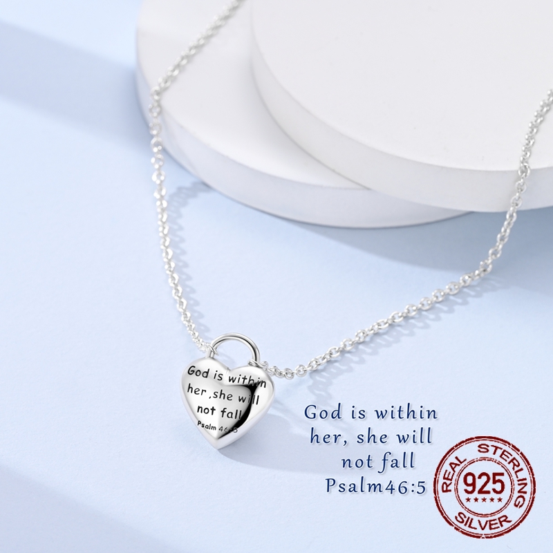 925 Sterling Silver Heart Padl - Chain Lock Combination recension och pris