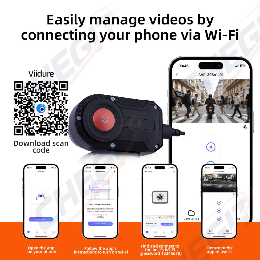 New 2K HD Motorcycle DVR WiFi  - Cycling Loop recension och pris