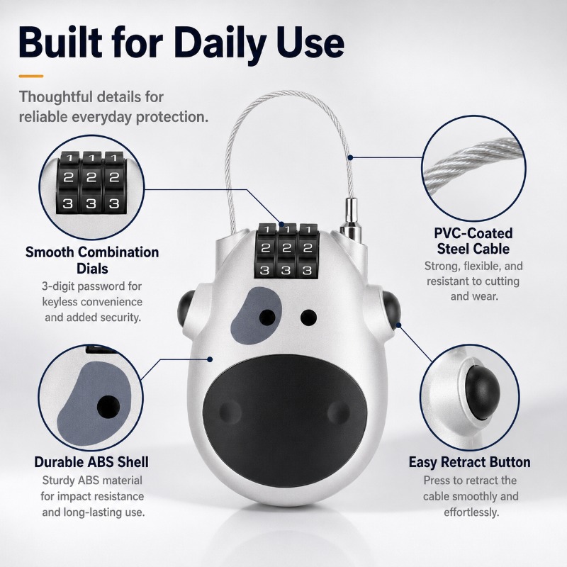 Mini Cow Combination Cable Loc - Cycling Commuter Backpack recension och pris