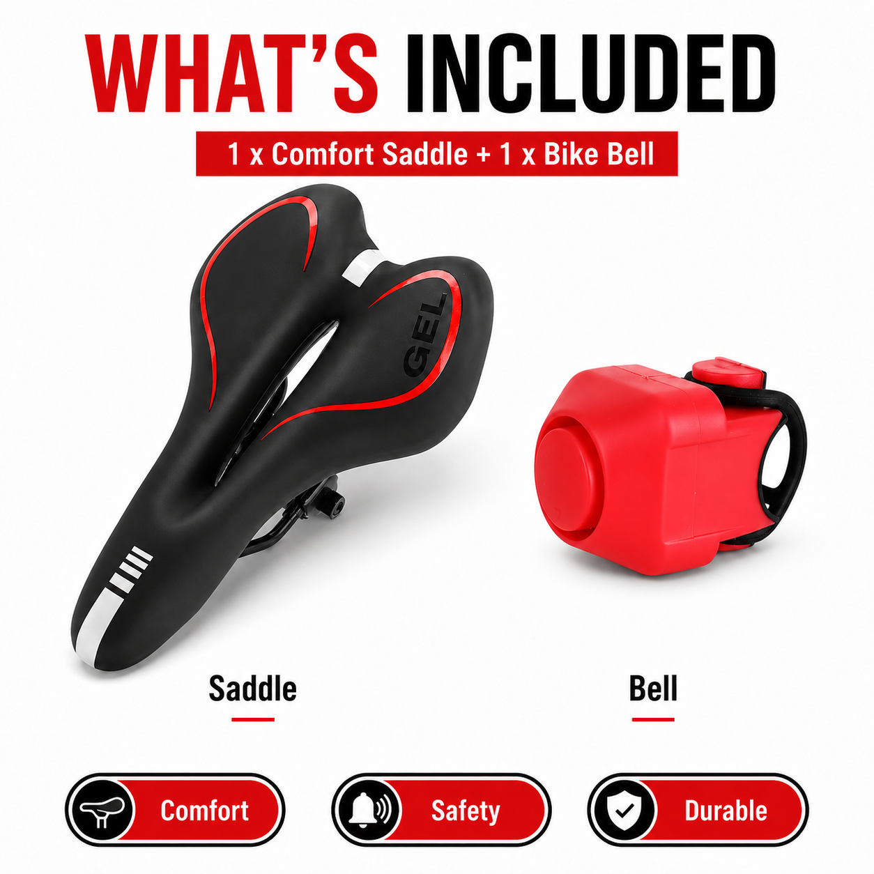 2Pcs Bike Seat Bell Set Comfor - Cycling In City recension och pris