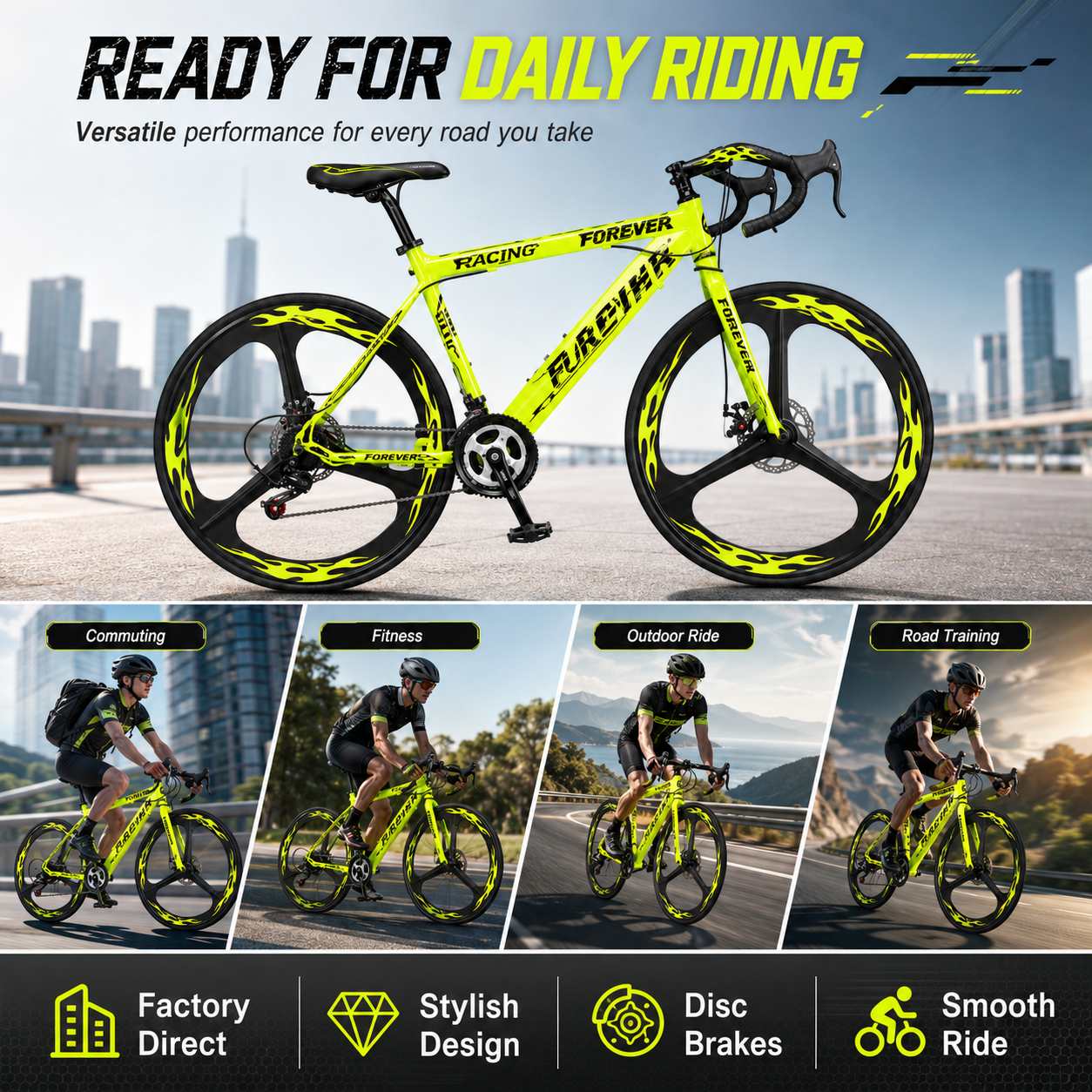 700C Road Bicycle 24 Speed Dis - Cycling Commute Speed recension och pris