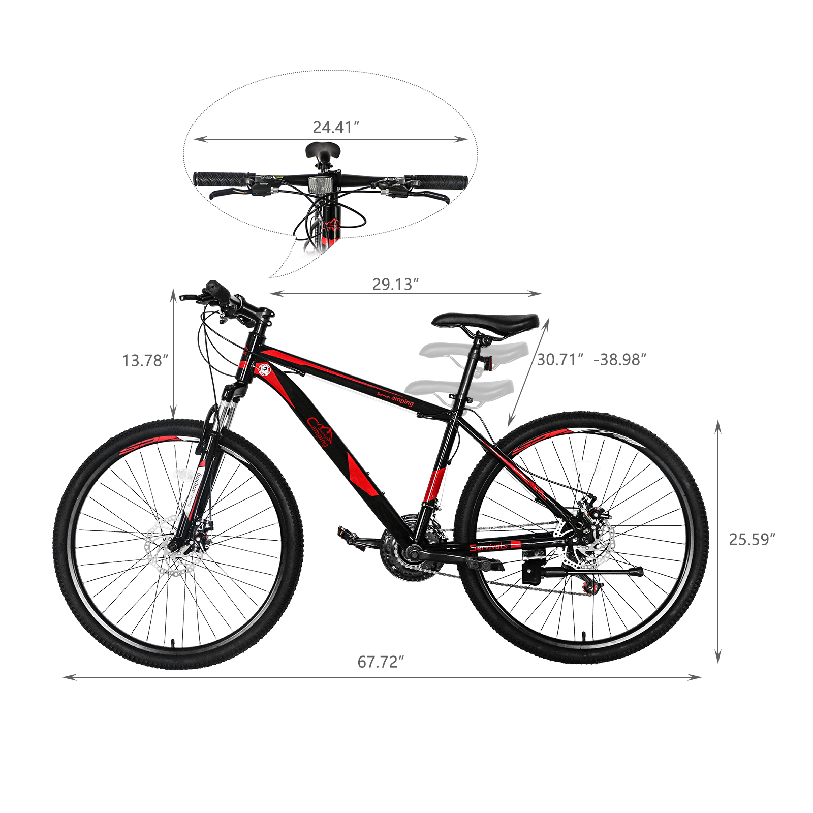 21 Speed Red Black Mountain Bi - Cycling Commute Speed recension och pris
