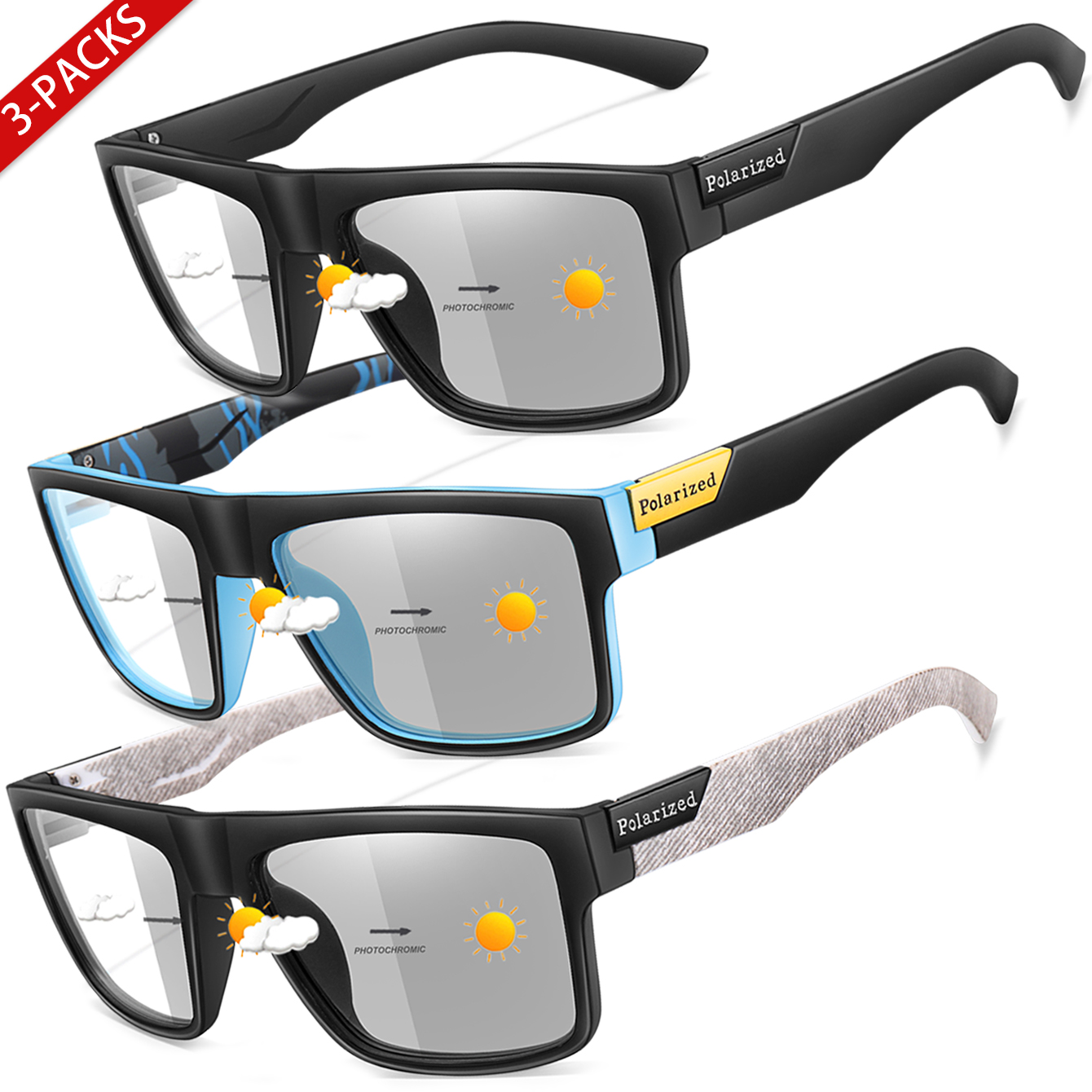 3-Pairs Classical Square Photo - Cycling Zones recension och pris