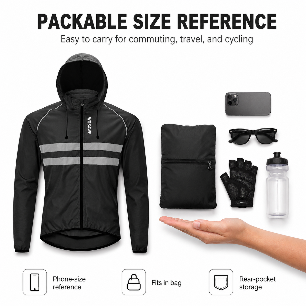 Men's Reflective Cycling Windb - Cycling Commute Jacket recension och pris
